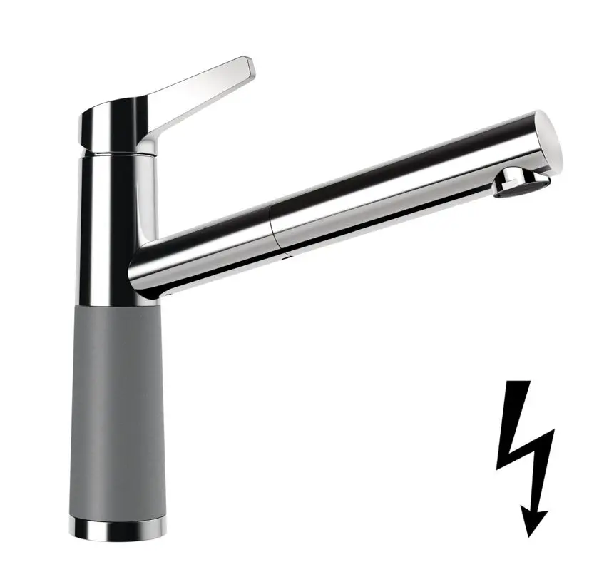 SCHOCK SC-510 - virtuves izlietnes maisītājs ar izvelkamu izteku, Croma/hroms 554123GCR