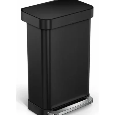 Simplehuman atkritumu tvertne - atkritumu spainis 45 l, ar maisu nodalījumu, matēti melns CW2092