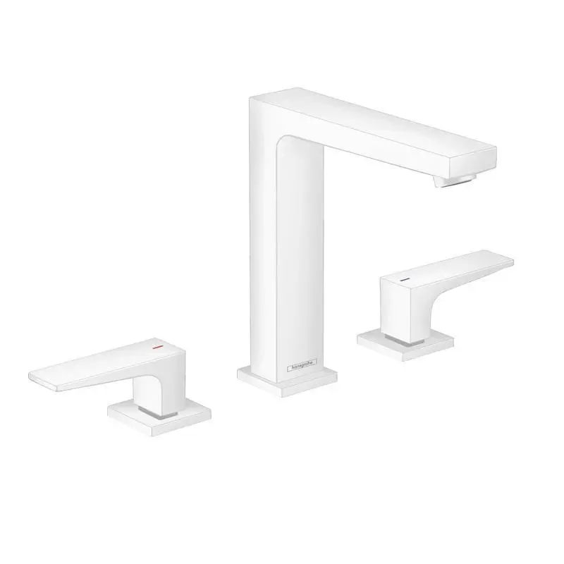 Hansgrohe Metropol - izlietnes maisītājs ar Push-Open noteces komplektu, 3 caurumu montāža, balti matēts 32515700