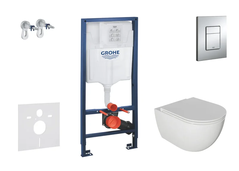 Grohe Rapid SL - Grohe Rapid SL priekšsienas uzstādīšanas komplekts, WC Oudee ar WC sēdekli SoftClose, vadības plate Skate Cosmopolitan, hromēts SANI11BA1104