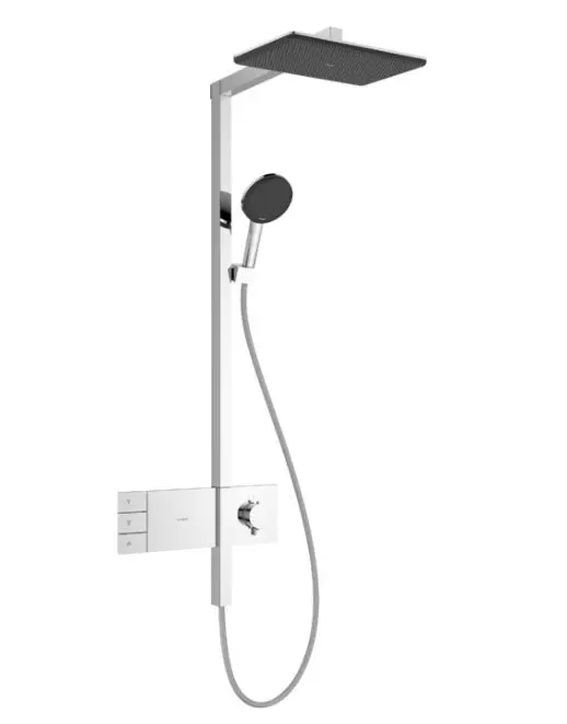 Hansgrohe Raindance Alive Q - dušas komplekts ar termostatu, 21x34 cm, 3 strūklas veidi, hroms 24590000