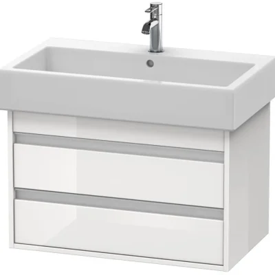 Duravit Ketho - izlietnes skapītis 48x75x44 cm, 2 izvelkamās atvilktnes, balts spīdīgs KT663702222