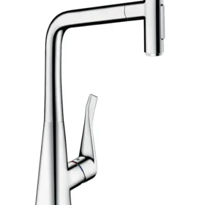 Hansgrohe M71 - virtuves izlietnes maisītājs Metris Select, ar izvelkamu dušu, hromēts 73820000