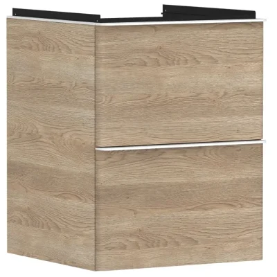 Hansgrohe Xelu Q - izlietnes skapītis, 63x48x50 cm, 2 atvilktnes, dabīgs ozols/matēti balts 54021700