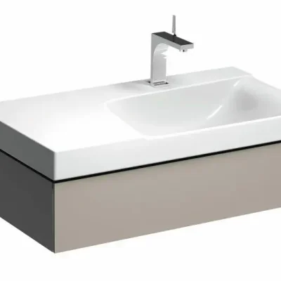 Geberit Xeno 2 - izlietnes skapītis 90 cm ar virsmu, izvelkama atvilktne ar LED apgaismojumu, greige 500.514.00.1