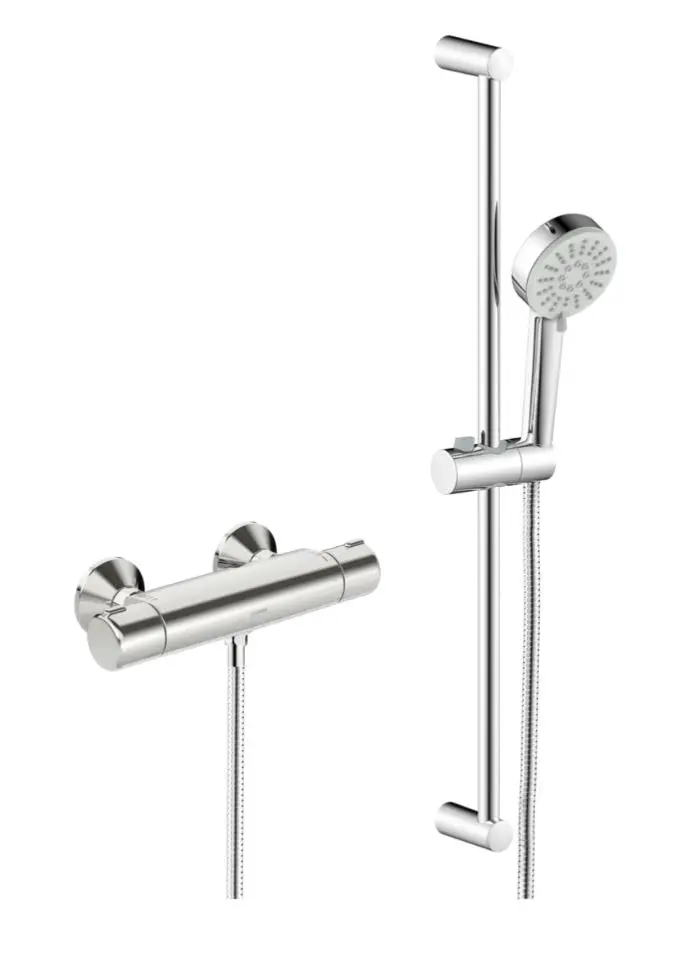 Hansa Basic - dušas komplekts ar termostatu, 3 strūklas, hroms 55150131