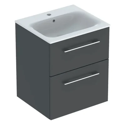 Geberit Selnova Square - izlietnes skapis 64x54x48 cm, ar izlietni, 2 atvilktnēm, Lava matēts 501.233.00.1
