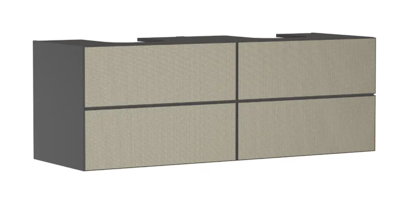 Hansgrohe Xevolos E - izlietnes apakškabinets 157x56x55 cm, 4 atvilktnes, matēti pelēks/bronza 54201390