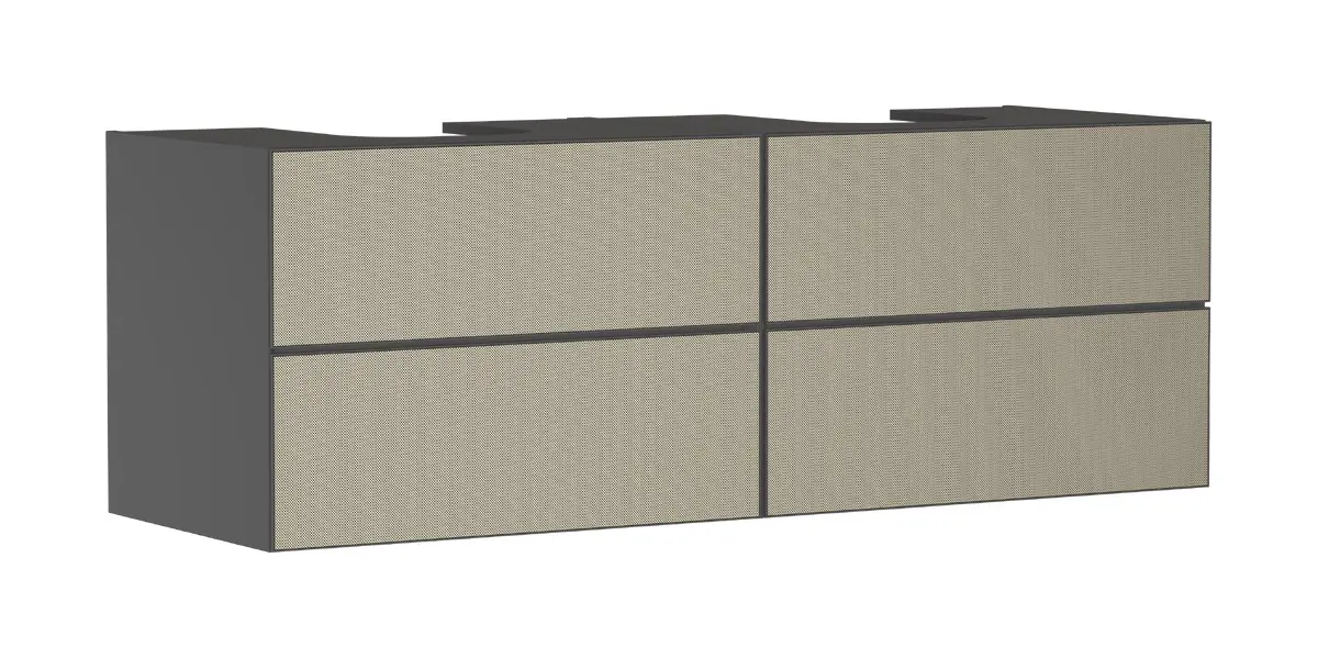 Hansgrohe Xevolos E - izlietnes apakškabinets 157x56x55 cm, 4 atvilktnes, matēti pelēks/bronza 54201390