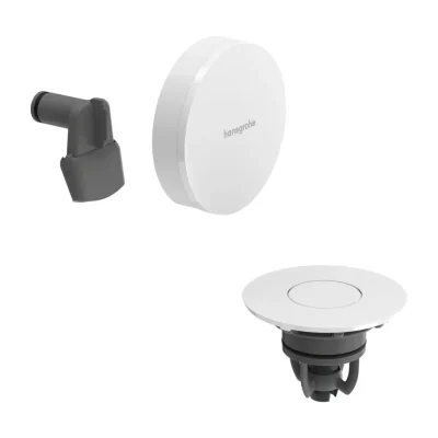 Hansgrohe Exafill - gatavs komplekts vannas ieplūdei, noteces un pārplūdes garnitūra, Push-Open, balts spīdīgs/matēti balts 58119700