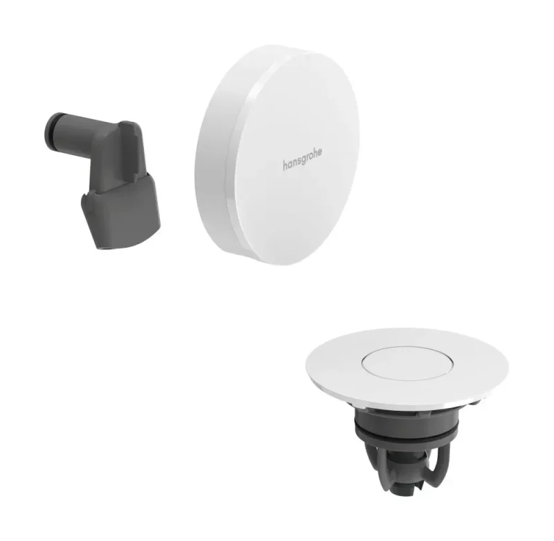 Hansgrohe Exafill - gatavs komplekts vannas ieplūdei, noteces un pārplūdes garnitūra, Push-Open, balts spīdīgs/matēti balts 58119700