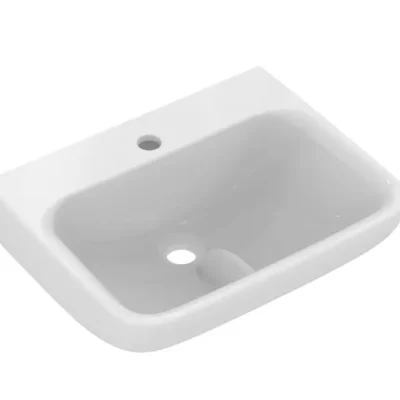 Ideal Standard Contour 21+ - rokas izlietne 50x40 cm, bez pārplūdes, ar krāna caurumu, SmartGuard+, balta E1603HY