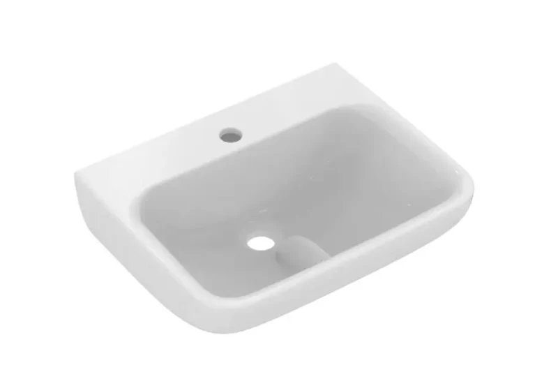 Ideal Standard Contour 21+ - rokas izlietne 50x40 cm, bez pārplūdes, ar krāna caurumu, SmartGuard+, balta E1603HY