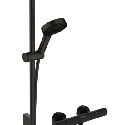Hansgrohe Pulsify Select S - dušas komplekts ar termostatu, 3 strūklas veidi, EcoSmart, matēti melns 24272670