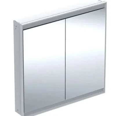 Geberit ONE - spoguļskapis ar LED apgaismojumu, 90x90x15 cm, 2 durvis, zemapmetuma montāža, metāls 505.803.00.1