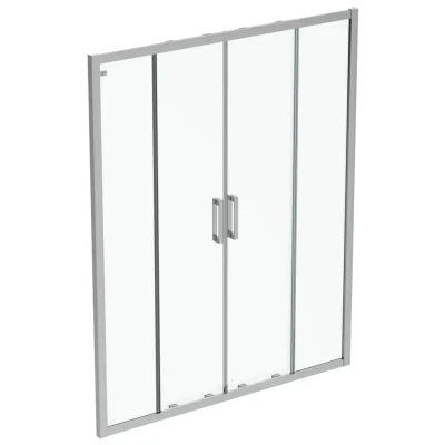 Ideal Standard Connect 2 - Bīdāmās durvis, 4 daļas, 150 cm, Silver Bright/caurspīdīgs stikls K9281EO