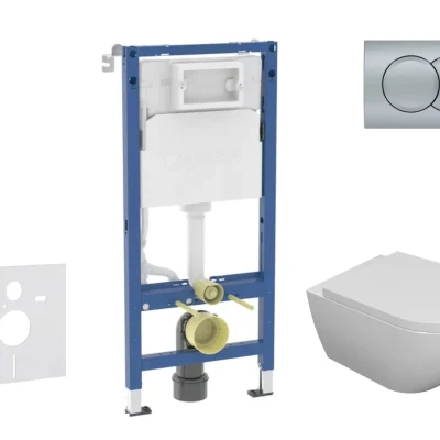 Geberit Duofix - komplekts ar priekšsienas elementu, WC Oudee ar Softclose sēdekli un Delta01 vadības plati, hroms matēts SANI11CA1105B