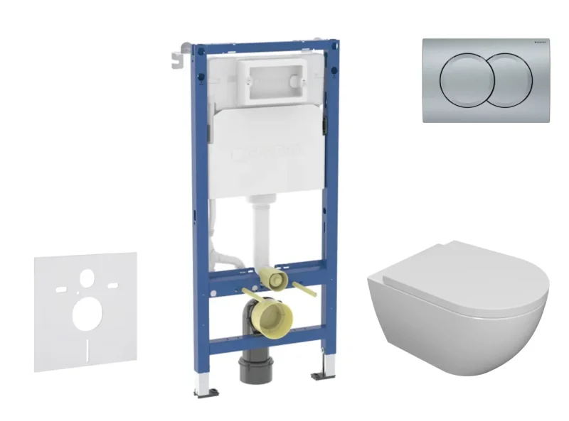 Geberit Duofix - komplekts ar priekšsienas elementu, WC Oudee ar Softclose sēdekli un Delta01 vadības plati, hroms matēts SANI11CA1105B