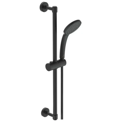 Ideal Standard Idealrain - dušas komplekts ar dušas galvu, stieni un šļūteni, melns BD142XG