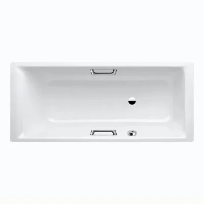 Kaldewei Ambiente - Taisnstūra vanna Puro Star 694, 170x80 cm, ar rokturu atverēm, pērļu efekts, balta 259423003001