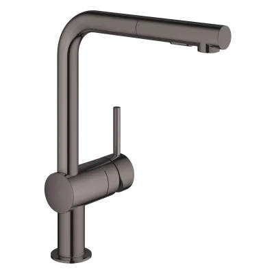 Grohe Minta - virtuves izlietnes maisītājs ar izvelkamu trauku dušu, Hard Graphite 30274A00