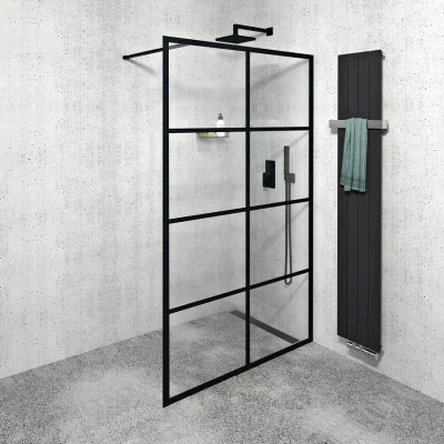 Gelco Cure Black - dušas siena 140x200 cm, matēti melns/caurspīdīgs stikls CB140