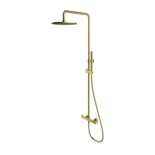 OMNIRES Y - dušas komplekts ar maisītāju, diametrs 25 cm, birstēts misiņš Y1244MBSB