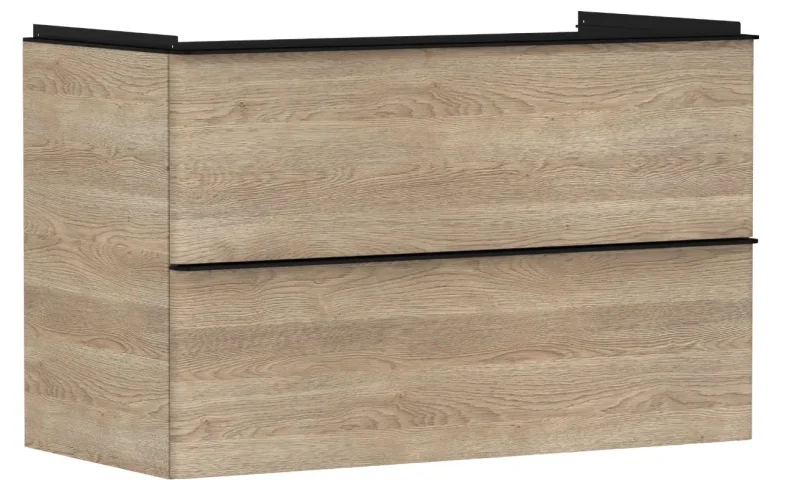 Hansgrohe Xelu Q - izlietnes apakšskapītis, 63x98x50 cm, 2 atvilktnes, dabīgs ozols/melns matēts 54033670