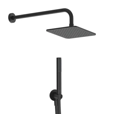 Ideal Standard Idealrain - dušas komplekts bez maisītāja, 20x20 cm, matēti melns BD781XG