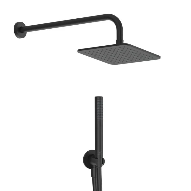 Ideal Standard Idealrain - dušas komplekts bez maisītāja, 20x20 cm, matēti melns BD781XG