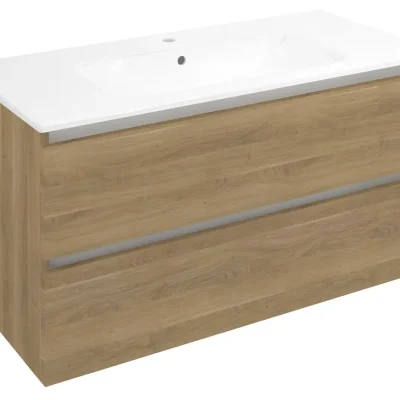 Sapho Ezara - izlietnes skapītis, 100x46x52 cm, 2 atvilktnes, Cuneo ozols EZ101-2525