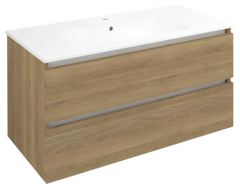 Sapho Ezara - izlietnes skapītis, 100x46x52 cm, 2 atvilktnes, Cuneo ozols EZ101-2525
