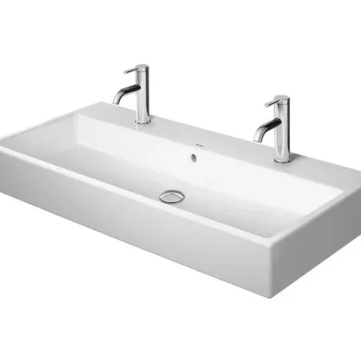 Duravit Vero Air - dubultizlietne 100x47 cm, ar pārplūdi, ar krāna caurumiem, balta 2350100026