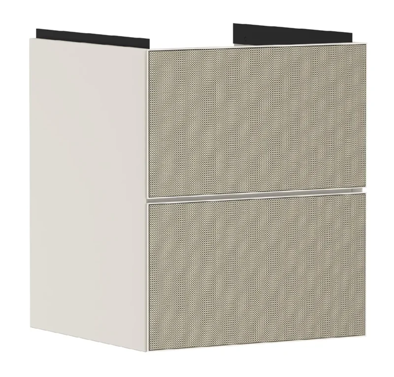 Hansgrohe Xevolos E - izlietnes apakšskapītis 58x48x48 cm, 2 atvilktnes, matēti bēšs/bronza 54173390