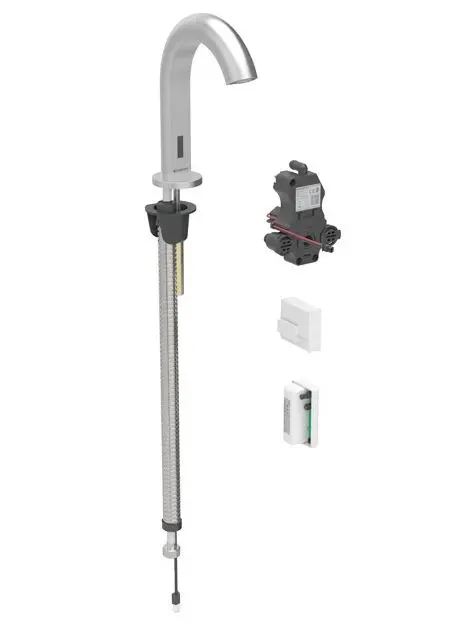 Geberit Piave - elektronisks izlietnes maisītājs, ģeneratora darbība, easy to clean, matēts nerūsējošais tērauds 116.186.SN.1