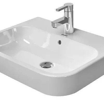 Duravit Happy D.2 - uzliekamā izlietne, 60x46 cm, 1 jaucējkrāna caurums, Alpu balts 2315600000