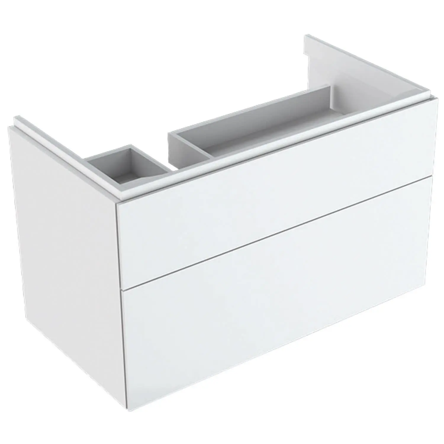 Geberit Xeno 2 - izlietnes skapītis 90 cm ar virsmu, atvilktne ar LED apgaismojumu, balts spīdīgs 500.515.01.1