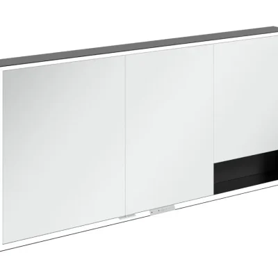 Villeroy & Boch My View+ - spoguļskapis ar LED apgaismojumu 160x75x17 cm, 3 durvis, melns/melns-matēts B48216VL
