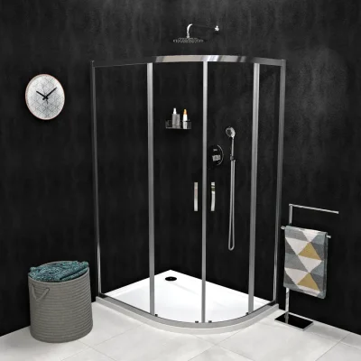 Gelco Sigma - dušas kabīne Simply četrdaļīga 120x90 cm, Coated Glass, alumīnijs spīdīgs/caurspīdīgs stikls GS1290