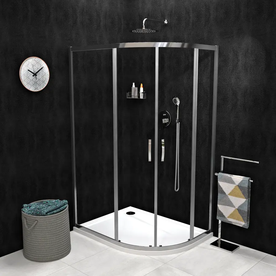 Gelco Sigma - dušas kabīne Simply četrdaļīga 100x80 cm, Coated Glass, alumīnijs spīdīgs/caurspīdīgs stikls GS1080
