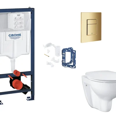Grohe Rapid SL - komplekts priekšsienas elements, WC ar Softclose sēdekli, Skate Cosmopolitan vadības plāksni un Fresh pārbūves komplektu, Cool Sunrise SANI11BB4154
