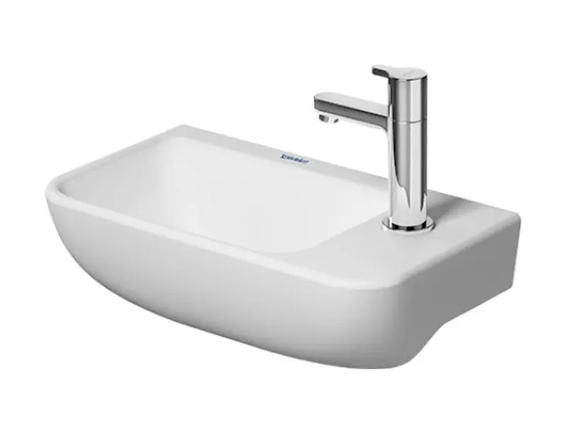 Duravit ME by Starck - roku mazgājamā izlietne 40x22 cm, 1 caurums maisītājam labajā pusē, WonderGliss, balta matēta 0717403200