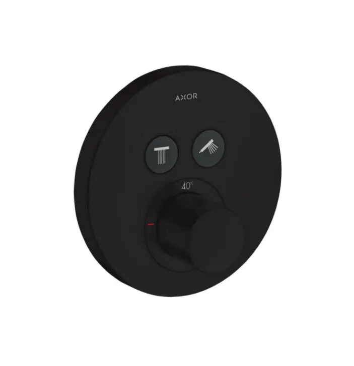 Axor ShowerSelect - zemapmetuma termostats 2 patērētājiem, melns matēts 36723670