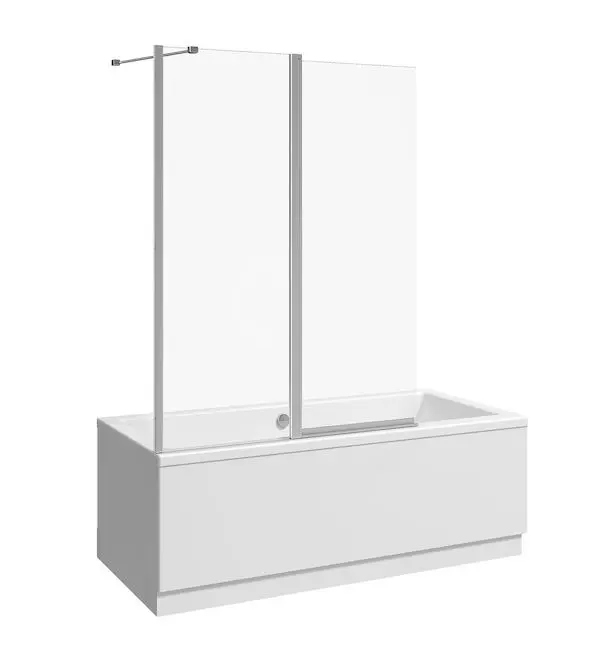 Jika Nion - vannas aizsargs divdaļīgs L/R, 115x150 cm, Jika Perla Glass, sudrabs/caurspīdīgs stikls H2572N60026681