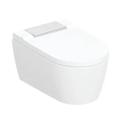 Geberit AquaClean - elektroniskais bidē Sela Classic ar keramiku, montāžai pie sienas, TurboFlush, SoftClosing, KeraTect, balts/hroms spīdīgs 146.220.21.1