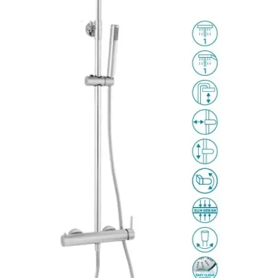 Novaservis Ferro Ciriculus - dušas komplekts ar maisītāju, diametrs 25 cm, hroms NP85-BCK7U