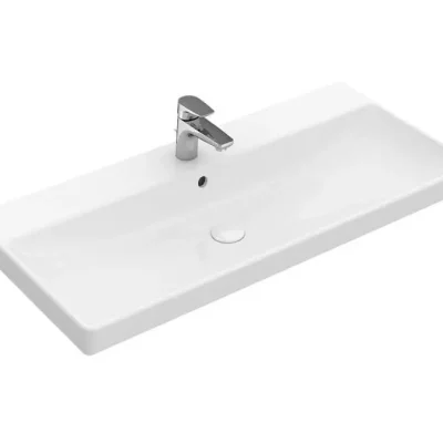 Villeroy & Boch Avento - mēbeļu izlietne, 80x47 cm, ar pārplūdi, ar jaucējkrāna caurumu, CeramicPlus, Alpu balts 415680R1