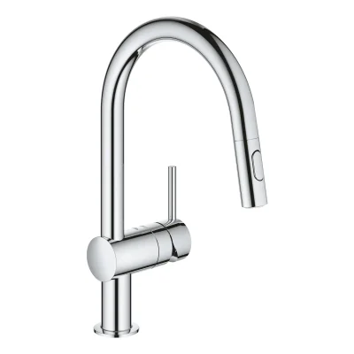 Grohe Minta - virtuves izlietnes maisītājs ar izvelkamu trauku dušu, hromēts 32321002