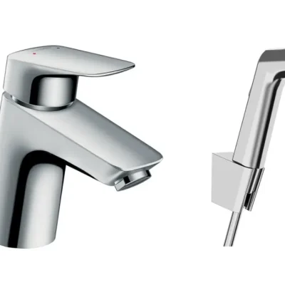 Hansgrohe Logis - izlietnes maisītājs ar bidē dušu, hroms 71290000