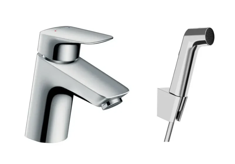 Hansgrohe Logis - izlietnes maisītājs ar bidē dušu, hroms 71290000